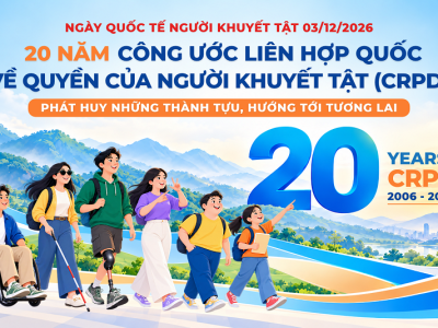 Chủ đề ngày quốc tế người khuyết tật 2026: 20 năm Công ước CRPD: Phát huy những thành tựu, hướng tới tương lai